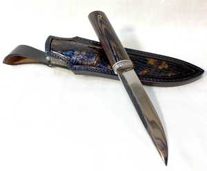 Hunting Knife With Wood Handle Drop Point Blade Carbon Steel Straight Edge <b>Leather</b> Sheath Outdoor Survival <b>Tool</b> - Product Image 4