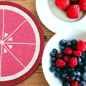 Handcrafted round <b>Beaded</b> <b>Placemats</b> for Dining Table for Wedding Christmas Decoration Family Gatherings and Parties - Product Image 5