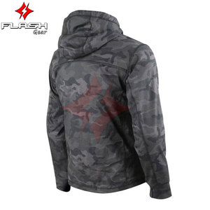 Hoodie de moto avec protections pour femmes et hommes, homologué CE, respirant, avec protections anti-impact et fermeture éclair. - Product Image 3
