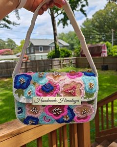 กระเป๋าสะพายประดับลูกปัด กระเป๋าสะพายผู้หญิงแบบสั่งทำพิเศษ ดีไซน์ลายมหาสมุทร กระเป๋าหูหิ้วแฟชั่น กระเป๋าสะพายทำมือ - Product Image 3