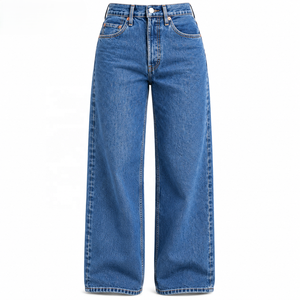 Jeans de Cintura Alta para Mujer, Mezclilla Rígida, Marca Privada para Minoristas de Moda, Tallas S-XL, Pedido al por Mayor, Suministro de Fábrica - Product Image 5