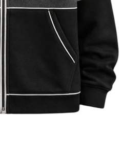 Sudadera con capucha personalizada para hombre, negra y gris carbón, con cremallera, de algodón y forro polar, estilo casual urbano, chaqueta de invierno, fabricante personalizado - Product Image 6