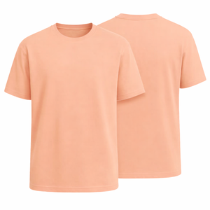 Custom lightweight solid plain <b>peach</b> summer <b>top</b> Breathable high quality Cotton T Shirt short sleeve causal wear athletic T shirt - Product Image 1