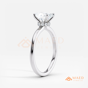 Moissanite Oval <b>Solitaire</b> <b>Ring</b> for Women <b>Silver</b> Tone Engagement Anniversary Jewelry Elegant Daily Wear Style - Product Image 6