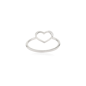 Wholesale New Design Trending Round Cut Diamond Open Heart Shape <b>Ring</b> Everyday Stackable Promise Jewelry 14K Solid White Gold - Product Image 6