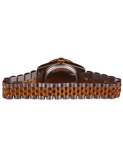 Custom Luxury Fashion Moissanite Half Diamond Stainless Steel <b>Light</b> Brown <b>Stick</b> Dial Quartz Wrist Watch Party Gift for Men - Product Image 4