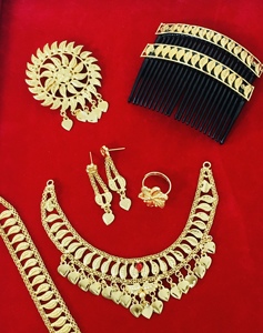 France Mayotte 24K Gold Dubai Vintage Classic Alloy Necklace Earrings <b>Bracelet</b> Ring Women's Jewelry <b>Set</b> Gift - Product Image 4