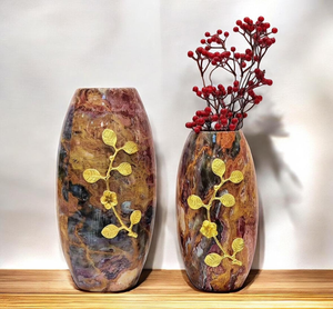 Luxury Contemporary Iron Tabletop <b>Vase</b> Gold Leaf Design Handmade Indoor <b>Decor</b> Christmas Unicorn Handicraft High Quality - Product Image 3