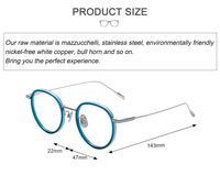 Montures de lunettes optiques rondes vintage à bord fin en titane pour la vente au détail de lunettes de mode personnalisées pour les magasins de vision OEM
