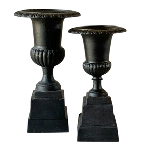 Classic Chrome Plated Metal Urn <b>Vase</b> with <b>Square</b> Base for Flower Green Plant Desktop Decor Antique Style Garden Urns - Product Image 6