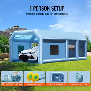 Cabina di Verniciatura Gonfiabile Grande 23 X 13.1 X 9 ft con Potenti Soffiatori 750W+480W e Sistema di Filtraggio dell'Aria - Product Image 6