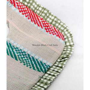 Luxury Trendy Classic Kantha messenger Bag Handmade Mixed Colors Magnetic Closure Ruffles Landscape Pattern Lightweight Foldable - Product Image 5