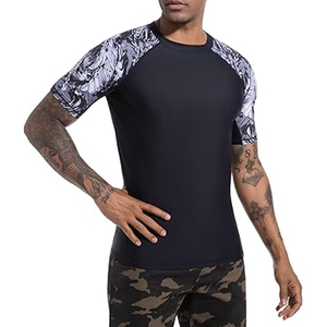 Men Athletic Rash Guard <b>Compression</b> T <b>Shirt</b> Short Sleeve Swim <b>Shirt</b> UV Protection Wholesale Supplier - Product Image 3