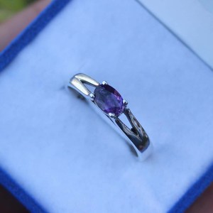 Bague en améthyste en argent sterling 925, bague artisanale pour femme, bijou violet élégant, cadeau - Product Image 4