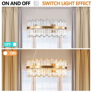 Lampadario a Sospensione in Cristallo LED Moderno e Lussuoso da 23,6 Pollici per Soggiorno, Camera da Letto, Sala da Pranzo, Decorazione Casa - Product Image 6