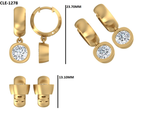 Boucles d'oreilles pendantes de luxe en moissanite taille élégante 2 carats, serties clos, en or jaune massif 10K certifié, cadeau de mariage pour femme chrétienne - Product Image 6