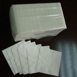 Custom Recycled Disposable 1 Ply White Dinner <b>Tissue</b> Napkins Printed for Hotels & Restaurants Folded in Bag Style - Product Image 3