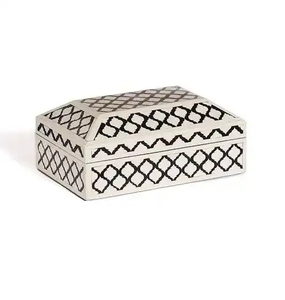 Handmade Bone Inlay Jewelry Chest Elegant Wooden Keepsake Storage <b>Box</b> <b>for</b> Women Home Decoration and <b>Gifts</b> - Product Image 1