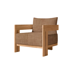Chaise longue d'extérieur contemporaine en teck massif durable avec coussin moelleux de qualité supérieure, mobilier artisanal pour projets hôteliers et commerciaux - Product Image 2