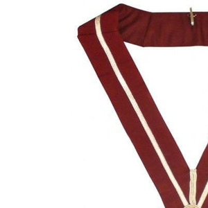 Custom Master Mason Masonic Apron Red with White Gold Trim Classical Style Embroidered Fabric <b>Sew</b>-On Badge Garment Accessory - Product Image 3