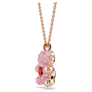 Rose Gold Plated Teddy Bear Pendant Necklace With Red <b>Crystal</b> Heart Box Chain Cute <b>Animal</b> Design Unisex Gift - Product Image 2