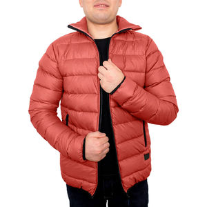 เสื้อแจ็คเก็ตพัฟเฟอร์มีฮู้ดสีเขียวมะกอกสำหรับผู้ชาย เสื้อคลุมกันหนาวลำลอง สีพื้น ผ้าโพลีเอสเตอร์ กันลม ปิดด้วยซิป - Product Image 4