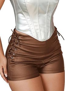 Shorts de Piel Sintética Personalizados para Mujer, Shorts Casuales de Moda con Tacto Suave de Piel Sintética PU, Servicio de Marca Privada - Product Image 3