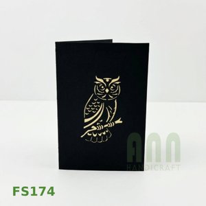 ANN HANDICRAFT 4 Color Custom 3D Pop Owl Design Thanksgiving Invitation Die Cut Greeting Cards Thank You Friendship Paper Boxed - Product Image 2