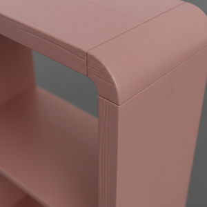 Pink Rose Eco-Friendly Modern 3-Shelf Backless Rubber Wood MDF Oak Veneer Living Room Display Bookcase <b>Storage</b> <b>Shelving</b> <b>Unit</b> - Product Image 4