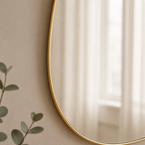 Gold Irregular Organic Wall <b>Mirror</b> <b>Thin</b> Metal Frame Decorative <b>Mirror</b> for Bedroom Living Room Entryway Home Decor - Product Image 4