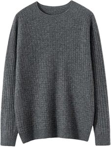 Suéter de Cachemira de Cabra para Mujer, Cuello Redondo, Tejido Mate, Informal, para Invierno - Product Image 4