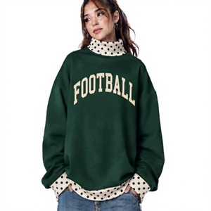 Sweatshirts Manufacturer Custom Applique Patches & Printed Heavyweight Casual Neckline Drop Shoulder Oversized Sweatshirt OEM - Product Image 5
