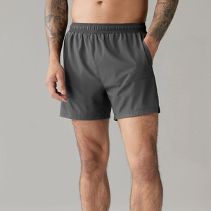 Shorts de sport pour hommes à taille élastique, légers, prix abordable, écologiques, unis, taille haute, pour la gym et la course à pied - Product Image 1
