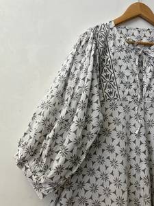 Femmes filles imprimé pur coton Maxi robe indien bloc imprimé décontracté été soirée à la mode en gros longue Midi en vrac - Product Image 5