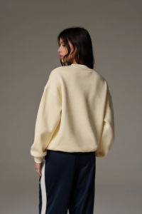 Sudadera con Capucha de Felpa con Estampado Puff Extra Grande y Logotipo Personalizado para Mujer, Sudadera Vintage de Cuello Redondo de Algodón al por Mayor para Mujer - Product Image 5