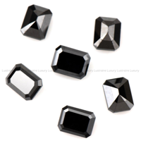 Diamant naturel fantaisie noir foncé opaque taille émeraude 5,00 x 3,50 mm pour la fabrication de bijoux tels que des bagues, des pendentifs et des boucles d'oreilles