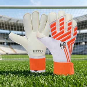 Gants de gardien de but de football personnalisés, paume avant en latex humide et sec, dos en caoutchouc injecté, protection des doigts, gants d'entraînement OEM - Product Image 2
