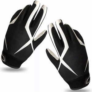 Gants de football américain avec logo, paume renforcée pour une meilleure adhérence, respirants, séchage rapide, fermeture auto-agrippante, en polyester, gants de sport - Product Image 2