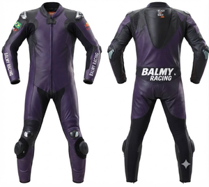 Unisex Cowhide/Kangaroo Custom Leather Motorcycle 1Pc Racing Suit Jumpsuit/Traje with Hump CE <b>Level</b> 2 Protective Armored - Product Image 1