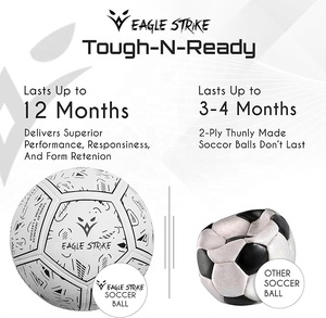 Balón de Fútbol Personalizado Eagle Strike, Diseño Blanco y Negro, Tamaño 5 para Entrenamiento, Durable - Product Image 4