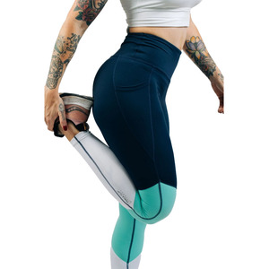Leggings de yoga pour femmes, design personnalisé, spandex/polyester, extensibles dans quatre directions, antibactériens, avec cordon de serrage, pour l'entraînement - Product Image 5