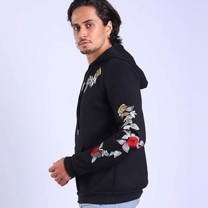 High Quality Best <b>Sale</b> Street Style Custom Embroidery Design Fleece 100% Cotton Pocket Hoodie Sweatshirts Long Sleeve Men - Product Image 4