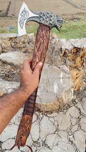 Lames de prestige en acier damas gravé, tête de hache en bois, service OEM/ODM de haute qualité, personnalisé, vente en gros - Product Image 4