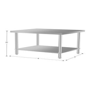 Tavolo da Lavoro in Acciaio Inox 60*24 con Ripiano Inferiore per Cucine Commerciali e Domestiche - Product Image 3