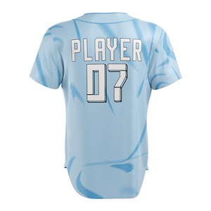 Nouveaux maillots de baseball unisexes, grandes tailles, écologiques, 100% polyester, manches courtes, logo personnalisé imprimé sur le devant, maillots d'équipe professionnelle - Product Image 3