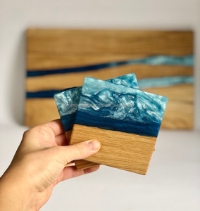 Planche à découper en résine époxy et bois Artisan River-Fabricant de gros - Product Image 4