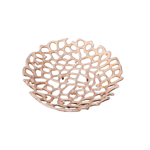 Corbeille à fruits moderne en aluminium avec finition cuivrée, bol à fruits décoratif en métal pour table à manger, comptoir de cuisine, centre de table - Product Image 1