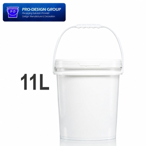 Plain 11L Plastic Pail with Lid Wholesale Empty Storage Tub Bulk Industrial Blank Round Barrel for Detergent Powders TW - Product Image 2