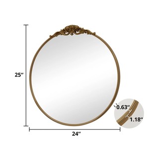 Ornate Round Wall <b>Mirror</b> – Vintage Gold Decorative <b>Frame</b> <b>Mirror</b> for Living Room, Bedroom & Luxury Home Decor - Product Image 4