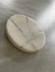 Sous-verres en marbre fabriqués à la main finition lisse ensemble de sous-verres en pierre naturelle pour l'intérieur de la cuisine derniers tapis et tampons de conception - Product Image 2